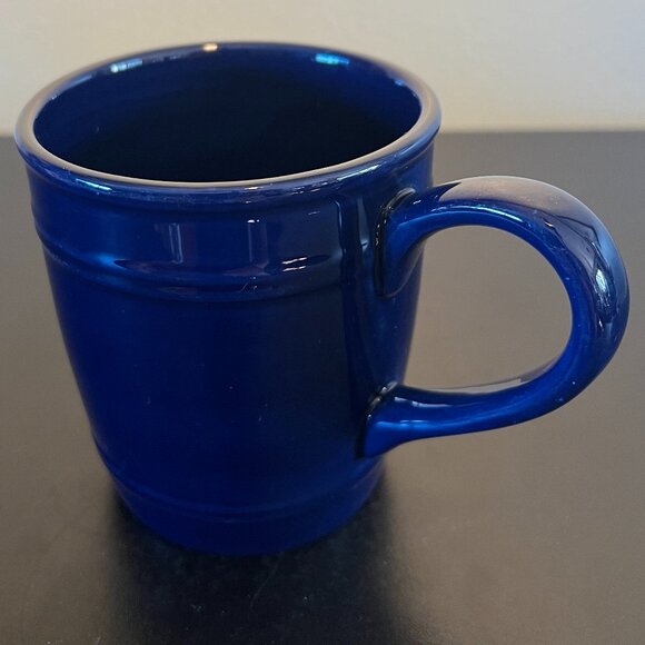 AMERICAN LIVING Cobalt Blue Ironstone Mug ~ 3 Embossed Stars & Double Ribbing - Picture 5 of 9